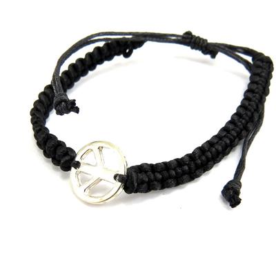 [L6429] - Modeschmuck-Armband 'Peace' schwarz