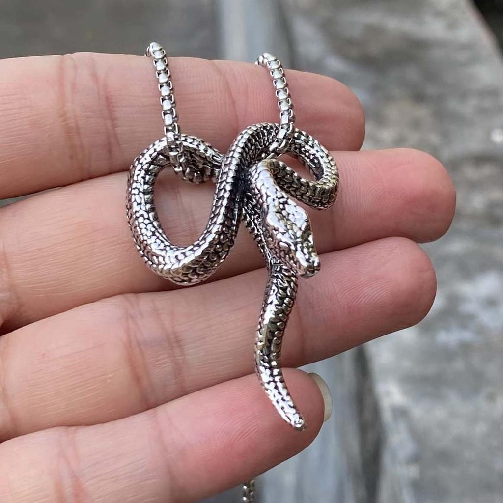 Necklace Snake Shape Vintage Python Necklace Pendant