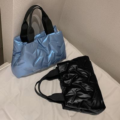 Autumn Winter Female Handbags Casual Women Cotton-Padded Bag Soft Fashion Warm Large Capacity Solid Color For Girls Shopping