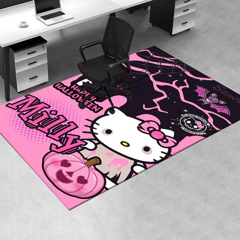 1pc Sanrio Hello Kitty Mermaid Printed Office Carpet Rectangle Rug Under The Table,Perfect Room Decor for Living Room, Bedroom, Kitchen, Non-slip Floo
