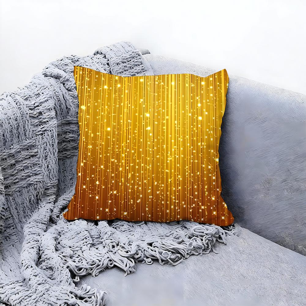Glänzender Goldener Feiner Leichter Flecken Kissenbezug Premium Komfort Wendbare Kissenhülle in Einem Design für Jedes Zimmer Auto Innenraum