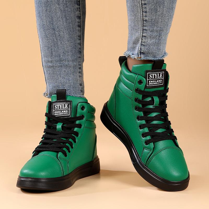 Fashion Spring Fashion Red Men's Sneakers High Top Skateboarding Shoes for Men Casual Shoes Unisex Waterproof Leather Sneakers for Women