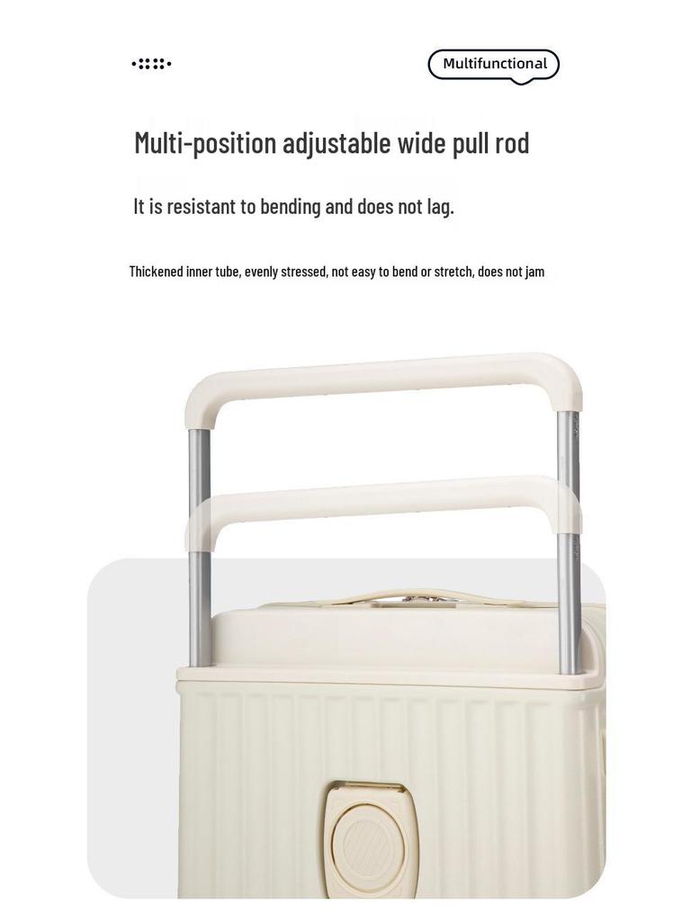 24-inch Women's Wide Drawbar Front-Open Multifunctional Suitcase & 20-inch Men's Durable Travel Case