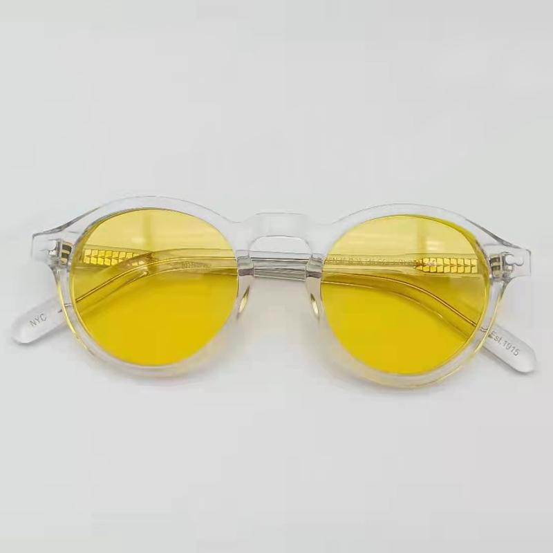 Óculos de Sol Johnny Depp Homem Lemtosh Redondo Polarizado Óculos de Sol Mulher Marca de Luxo Armação Vintage de Acetato Sombra de Piloto No Box