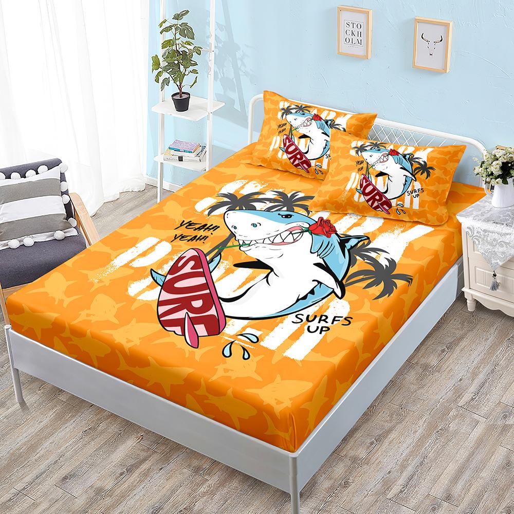 Unterwasserwelt Schildkröten-Set, Laken Dreiteiliges Set, Tagesdecke Kissenbezug, Matratzenschutzhülle