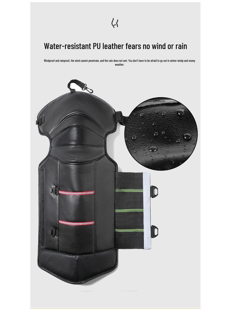 Windproof & Coldproof Electric Motorcycle Knee Pads - Warm, Rainproof, Adjustable, Unisex PU Leg Warmers for Winter Riding