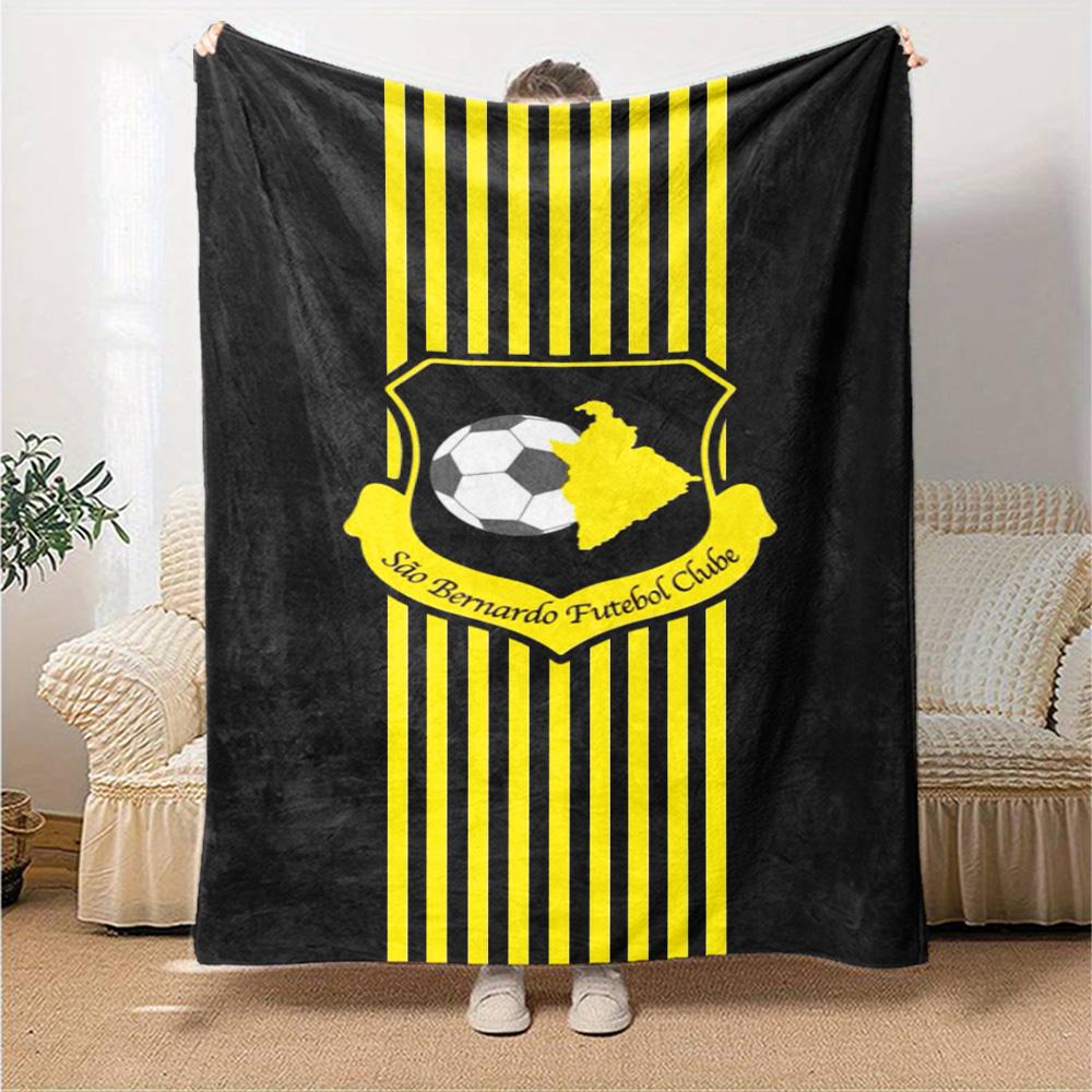 São Bernardo FC Print Flannel Blanket High Quality Warm Comfortable Cover for All Seasons Perfect for Gifts Home Decor