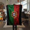 1PC Portugal National Football Logo Patterned Flannel Blanket Suitable For All Seasons for Home Decor Warmth and Comfort Gifts Holiday Present