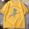 Witch Frog TShirt Unisex Women Funny Halloween Cottagecore Toad Tshirt Casual Round Neck Short Sleeve Unisex Clothes Streetwear Tops