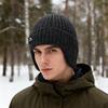 Men's Velvet Hat Warm Ear Protection Thick Wool Knitted Hat Outdoor Cold-Proof Pullover Hat