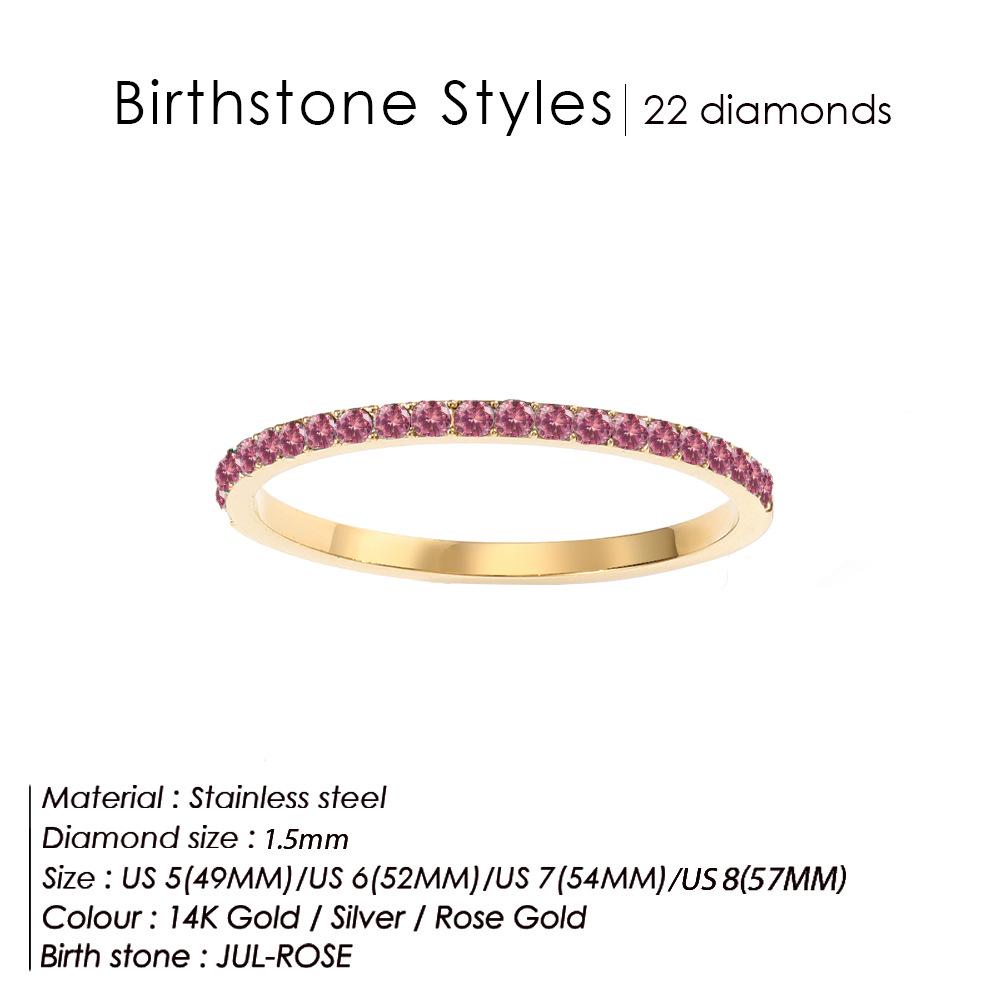 eManco European Zircon Ring: Titanium Steel Women's December Birthstone Rhinestone Finger Ring