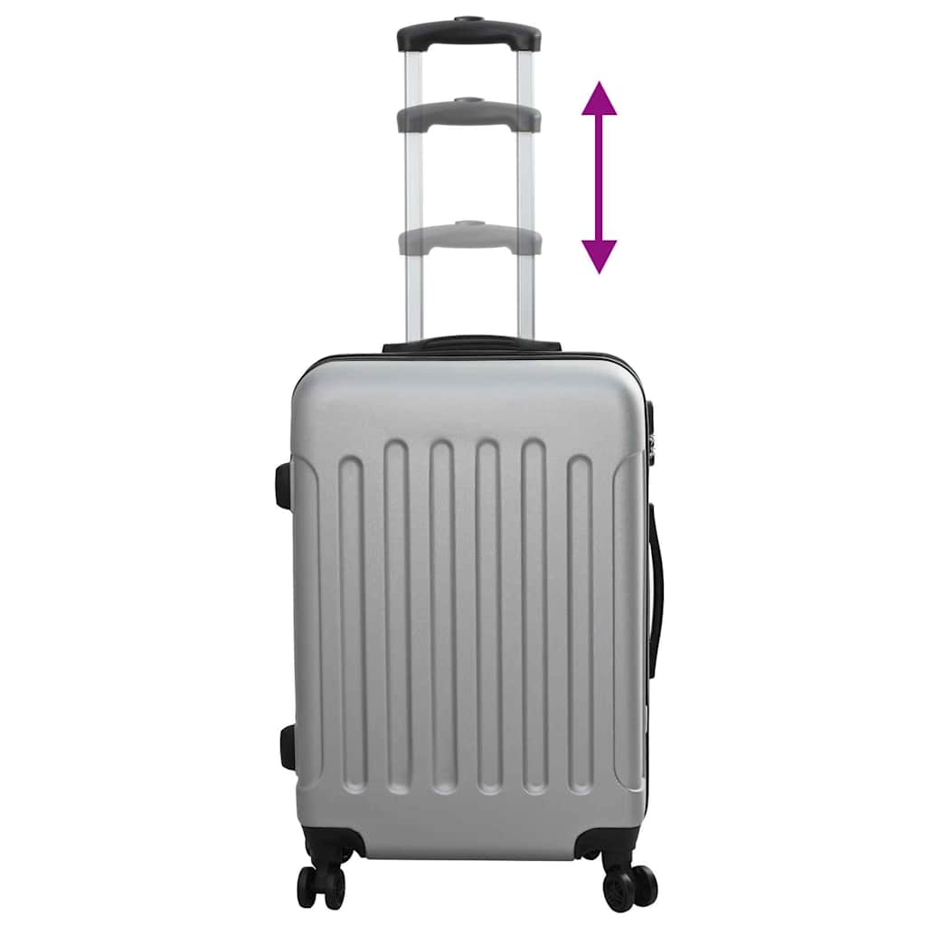 Suitcase Set with Lock 3 pcs Silver 50 x 31 x 78 cm ABS Plastic