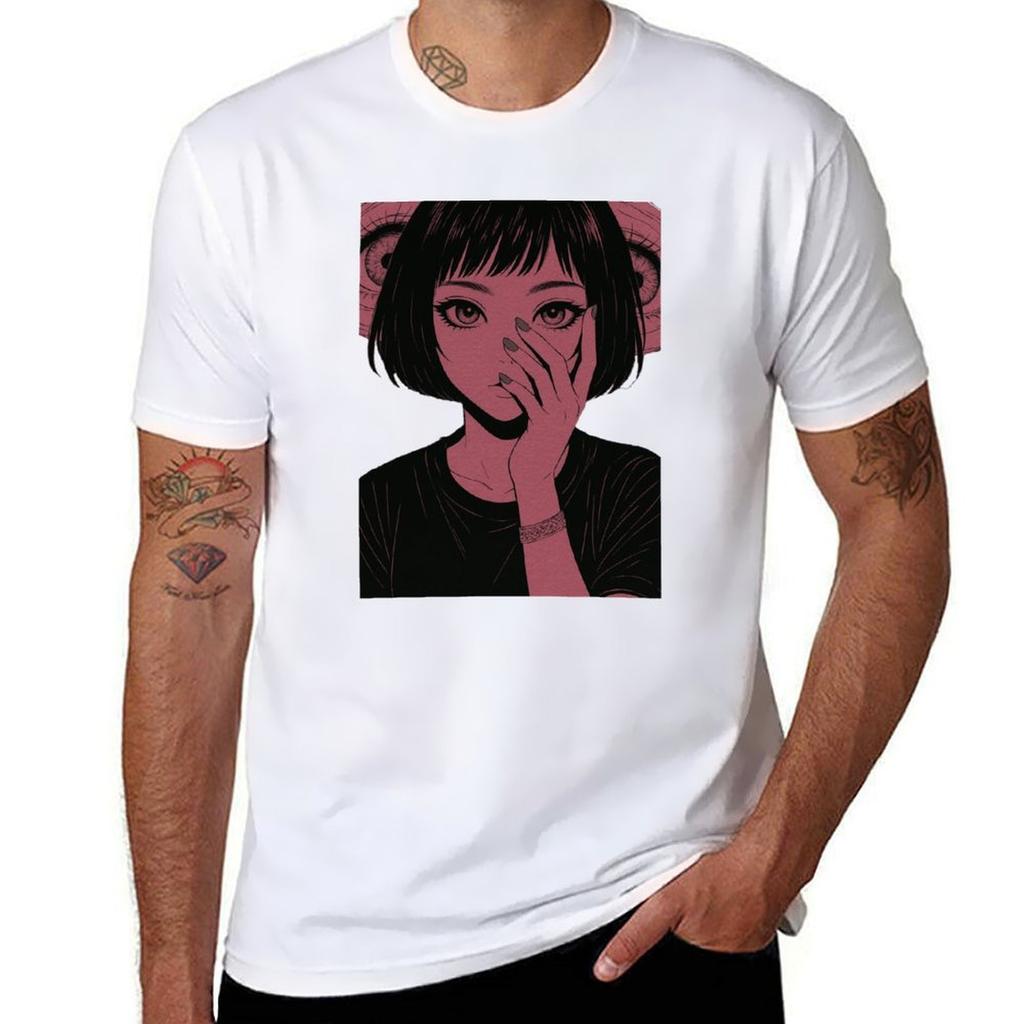Paranoia Anime Girl TShirt rapper graphic tees oversize tshirts Unisex blacks cotton graphic tees t shirts for Unisex pack