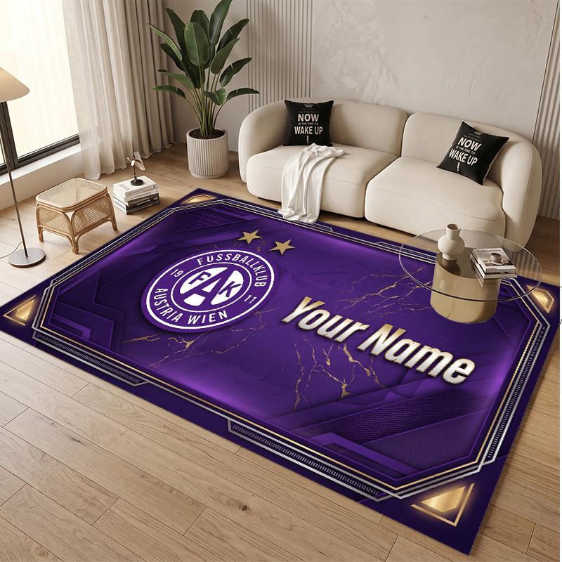 Personalized Crystal Velvet Carpet Austria Wien FC Pattern Non Slip Floor Rug