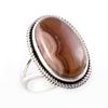 Natural Honey Rhodochrosite Gemstone Handmade 925 Sterling Silver Ring S.6 Q0B97
