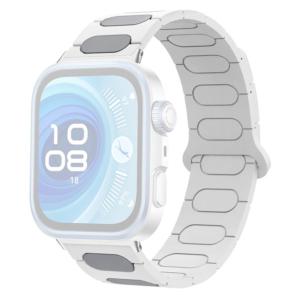 Oval Design Magnetic Strap for Huawei Watch Fit 4 Pro/Fit 4/Fit 3 Silicone Watch Band Dual Color
