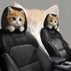 Fofas Capas para Encosto de Cabeça de Carro com Estampa de Gato Laranja de Olhos Grandes, Design Elástico, Encaixe Universal para Interior de Carro, Ideal para Casais, Amigos, Ciclismo, Viagens de Carro