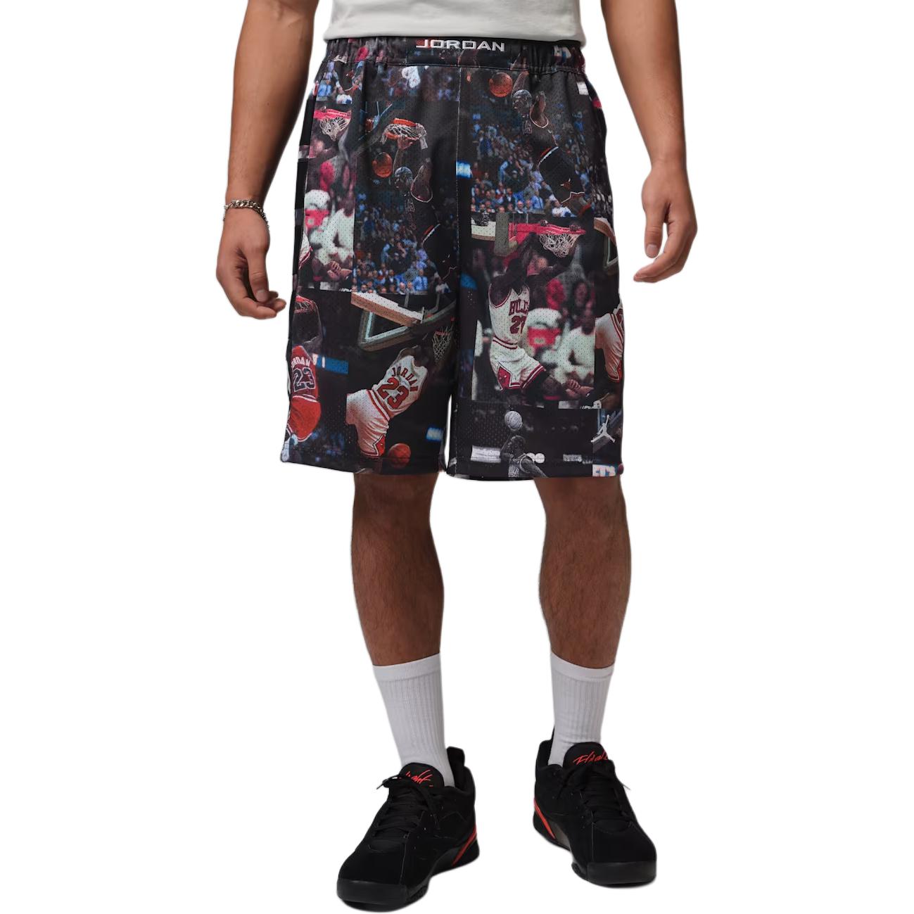 Jordan Flight All Over Print Loose Fit Five-Point Casual Shorts Men shorts IF1841-010 2XL