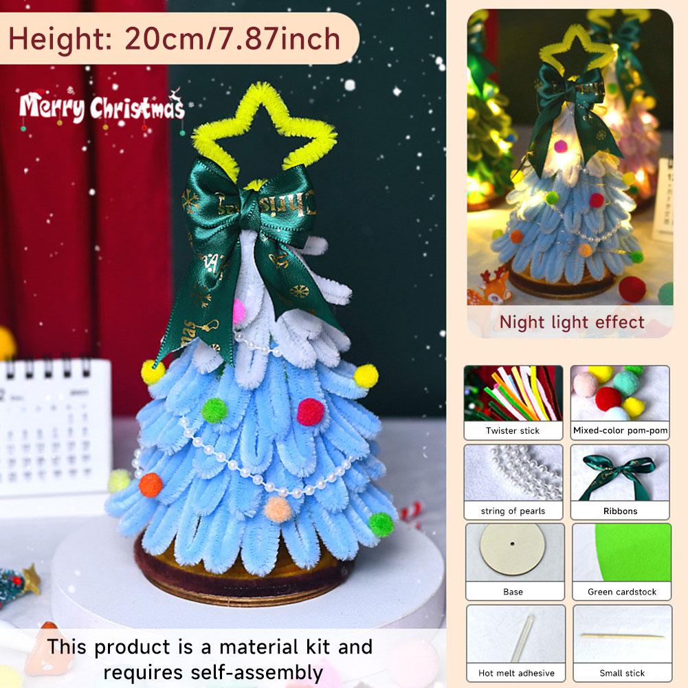 Christmas Tree 18/20cm DIY Handmade Christmas Pipe Cleaners Craft Kit Pipe Cleaners Supplies Pack Christmas Decorations Gifts