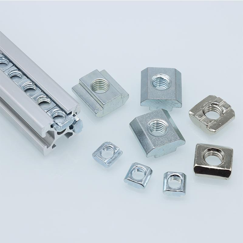 50/100pcs/lot T Block Square Nut M3 M4 M5 M6 M8 T-Track Sliding Hammer Nut for 20 30 40 45 Aluminum Profile Slot Connector Accessor