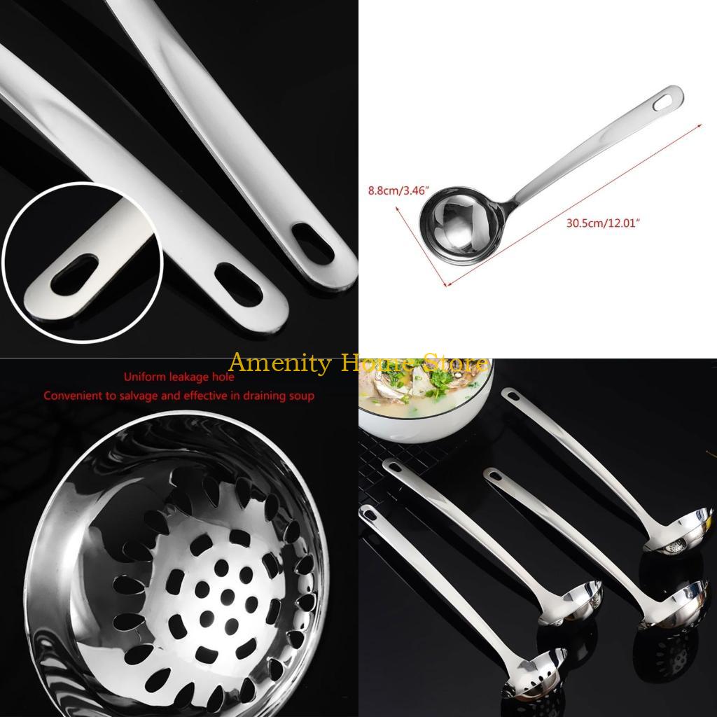 

F26C Long Handle Soup Spoon Set Durable and Convenient Kitchen Utensils Efficient Ladle with Leakproof for Home Cooks China Mainland