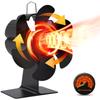Stove Fan, Kerosene Stove Fan, 6 Blades [Heat-Driven, No Power Required], Eco-Fan for Wood Stoves, 16cm Large Diameter Blades, 77cm² Large Contact Are