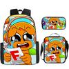 Game Incredibox Sprunki Pattern Large Capacity Three Piece Students School Bag