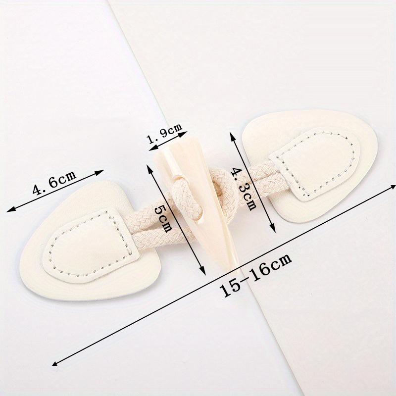 4 Pairs PU Leather Horn Buckle Toggle Button Fastener for Coat Jacket Duffle DIY Handmade Craft Sew On Clothing Sewing Decoration