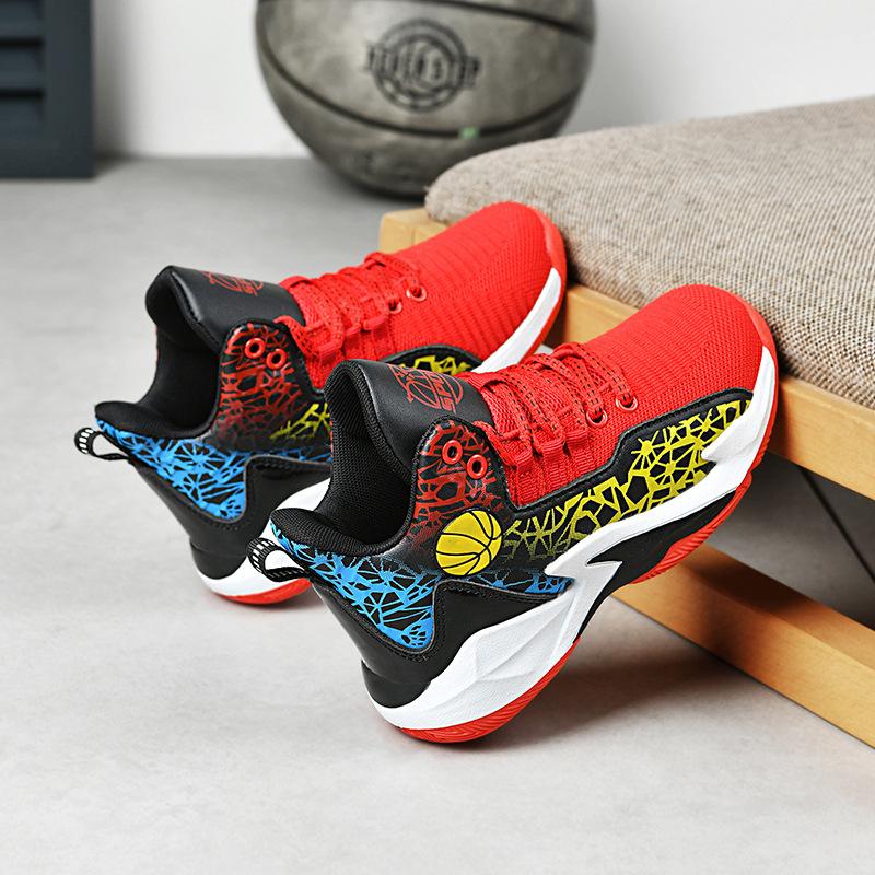 

Parent-Child High-End Basketball Shoes Wear-Resistant And Non-Slip High-Top Basketball Shoes Children Adult Comfortable Leisure Sports Basketball Shoe 31 красный