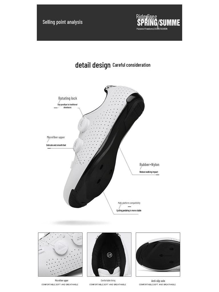 Men's Clipless Road & Mountain Bike Shoes with Hard Sole - Spring/Summer