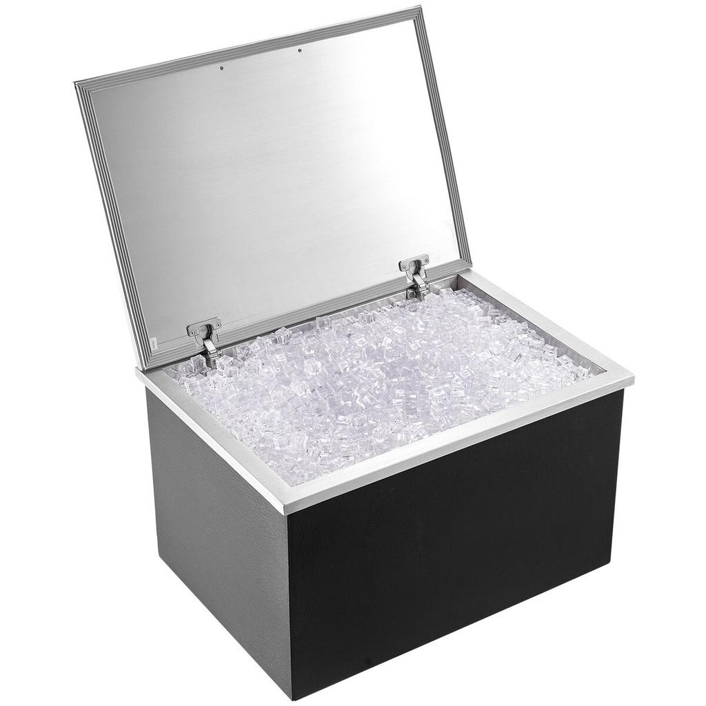 28"x20"x17" Drop In Ice Chest Ice Cooler Ice Bin Stainless Steel w/Cover