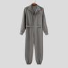 INCERUN Men Lapel Neck Long Sleeve Belt Solid Color Casual Buttons Long Jumpsuits Rompers