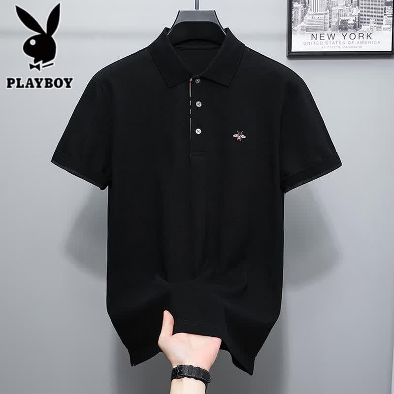 Мужская футболка-поло Playboy с вышивкой пчелы L