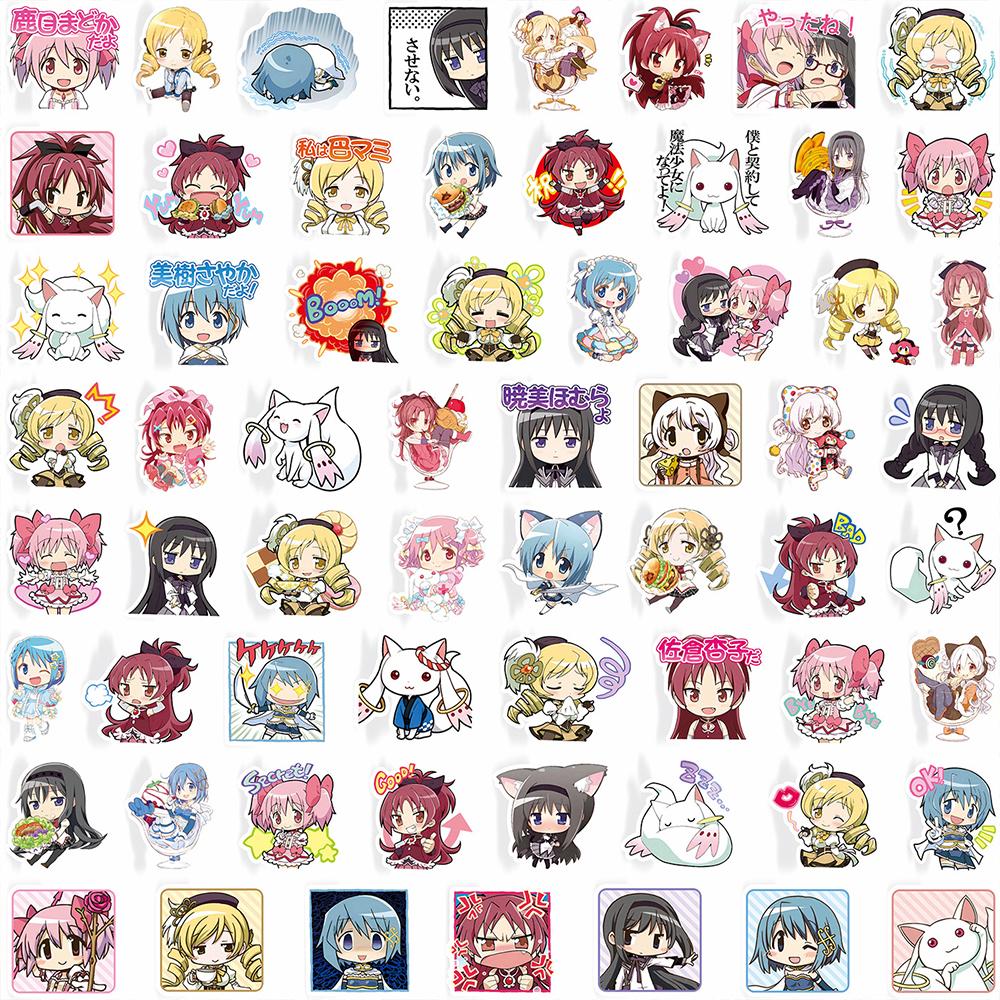 10/50/100pcs Puella Magi Madoka Magica Anime Graffiti Stickers Decals Kawaii DIY Stationery Bike Cute Decoration Sticker Toys