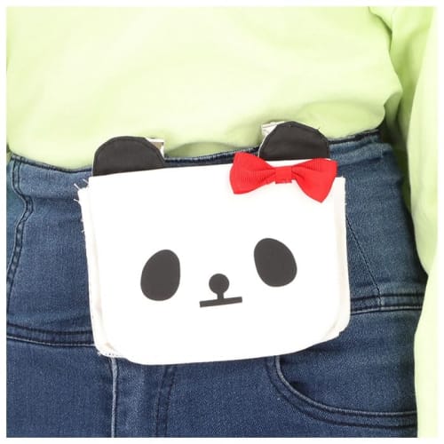 Twin Canvas Panda Clip Pocket A 15x12cm