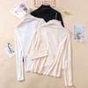 Thin Sunscreen Ice Silk Shirt Women's Long-sleeved Spring and Summer New Mesh Bottoming Shirt Foreign Style Inner Top