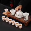 High-end vegetarian-fired ice jade porcelain Kung Fu tea set, household Dehua white porcelain Jianghu knight