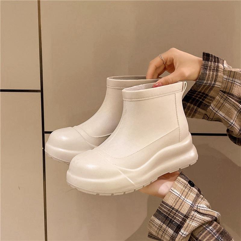 Rain Shoes for Women  Short Tube Women's Rain Boots Fashionable Waterproof Shoes  Anti Slip and Wear-resistant Rubber Shoes