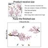 Rosa Pfirsichblüte Blumen Zweig Vögel Floral Wandaufkleber für Schlafzimmer Wohnzimmer Möbel Hintergrund Wandtattoos Wandbilder PVC