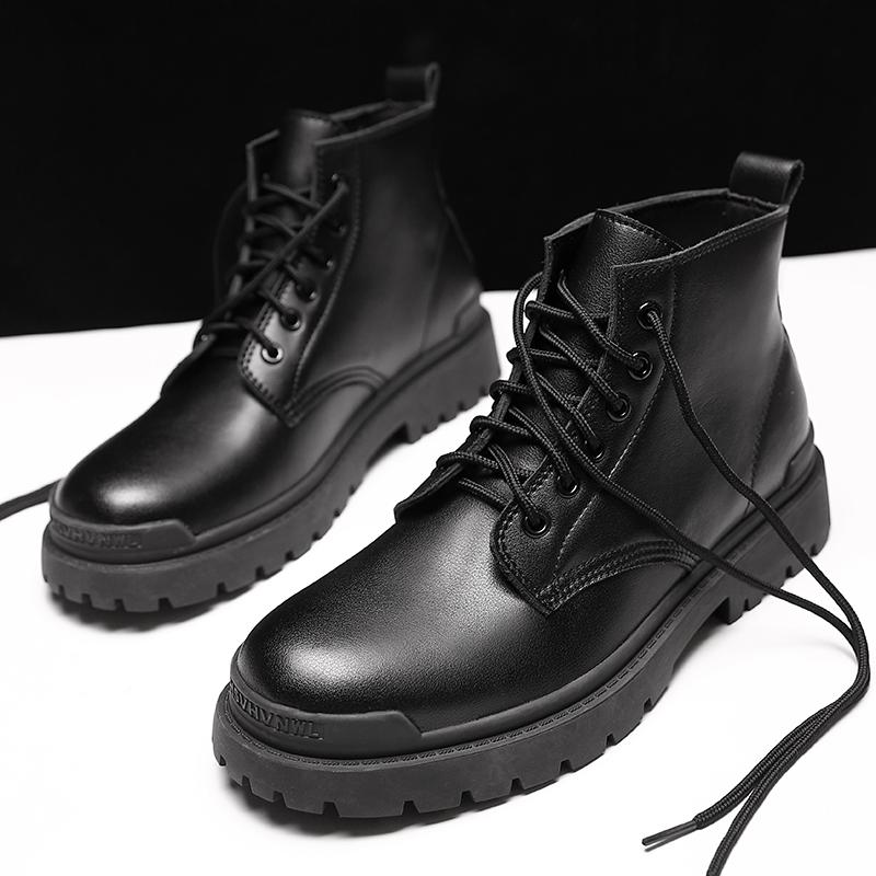 Newest Men Leather Boots Winter Shoes Men Cowhide Motorcycle Designer Outdoors Ankle Boots For Man Military Tactical Big Size 38-47