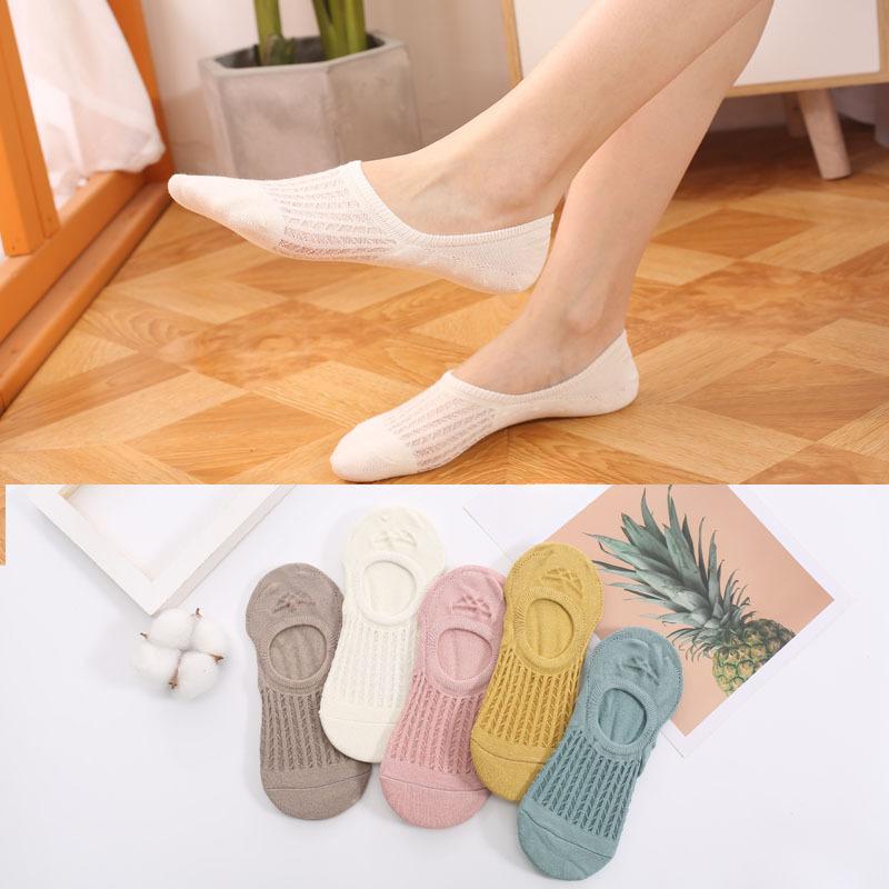 Women's Summer Net Eye Shallow Mouth Invisible Do Not Drop with Short Tube Cotton Socks
