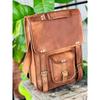 Genuine Goat Leather Vintage Laptop Messenger Bag Cross-body Handmade Men's