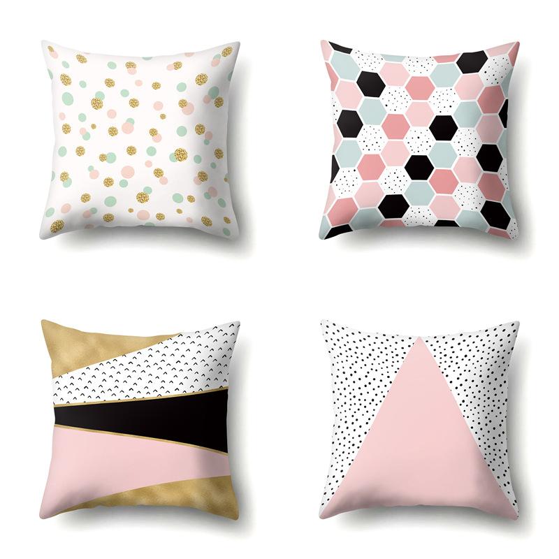 Ins Style Abstract Creative Polyester Pillow Case Car Decoration Home Printed Bedside Cushion Cover Pillow Case