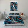 Graffiti Style Soccer Ball With Goal Text 3Pcs Bedding Set Soft Microfiber Bedding Set For Teen Boys Bedroom