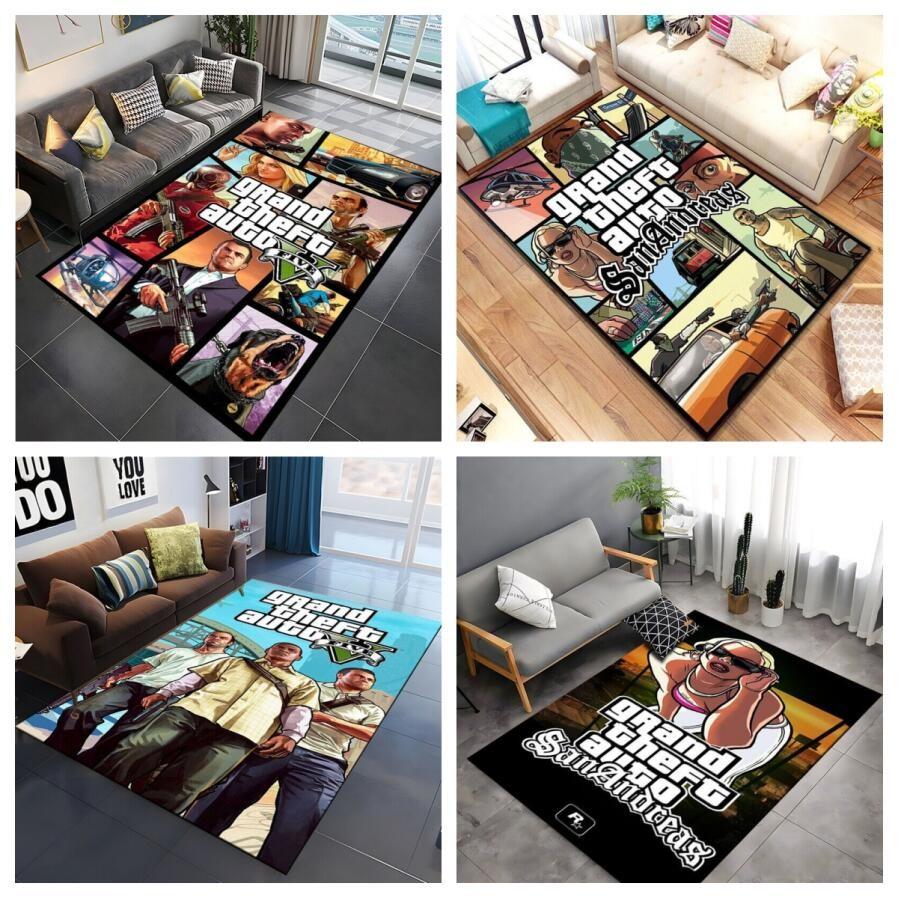 Carpet Cartoon Printed Carpet 3D Gta Grand Theft Auto Game Gamer Large Area Rug