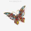 Colorful Rhinestone Butterfly Brooch Pin - Crystal Insect Shoe Decoration