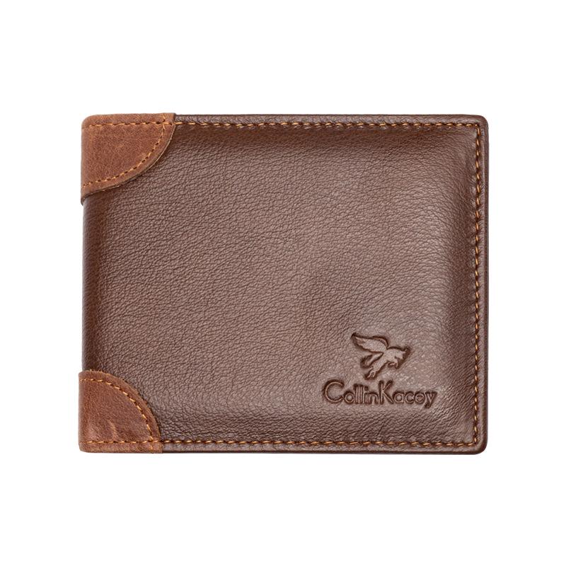 

«Мужской повседневный короткий кошелек из коровьей кожи для удостоверений личности и карт»