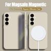 Miękkie magnetyczne etui TPU do Samsung Galaxy A17 A56 A55 A16 A15 A36 A35 A35 A54 5G Odporne na wstrząsy Jednokolorowe silikonowe etui na telefon