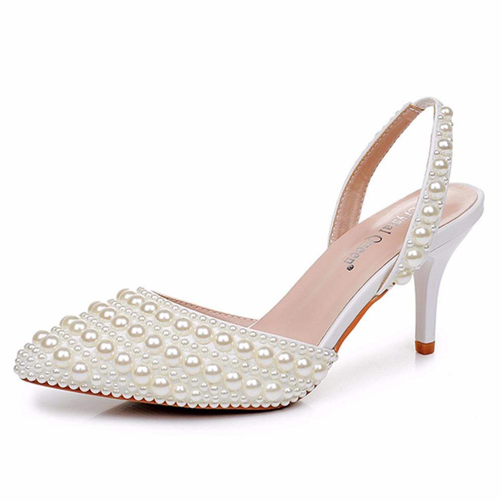 Modne buty plus size dla kobiet 35-43 Lato 7cm Obcas Party Wieczorowe Ślubne Sandały Codzienne Szpiczasty Nosek Damskie Obuwie