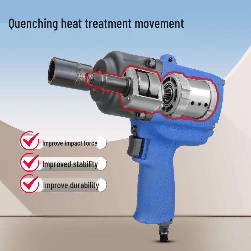 Industrial-Grade Gaobao Pneumatic Wrench - High Torque Air-Powered Wrench with 1/2" and 3/4" Square Drive for Auto Repair.